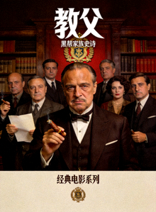 经典电影《教父》黑帮家族人物海报