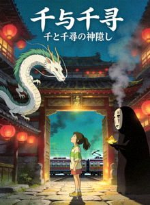 日本动画《千与千寻》奇幻场景海报